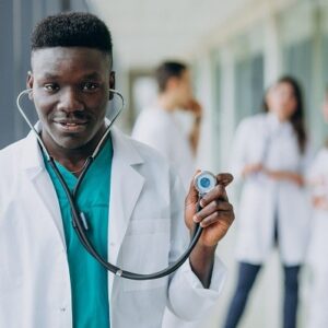 african-american-doctor-man-with-stethoscope-standing-corridor-hospital
